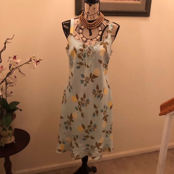 Mint Green Linen Ann Taylor dress - size 8 - Picture 1 of 5